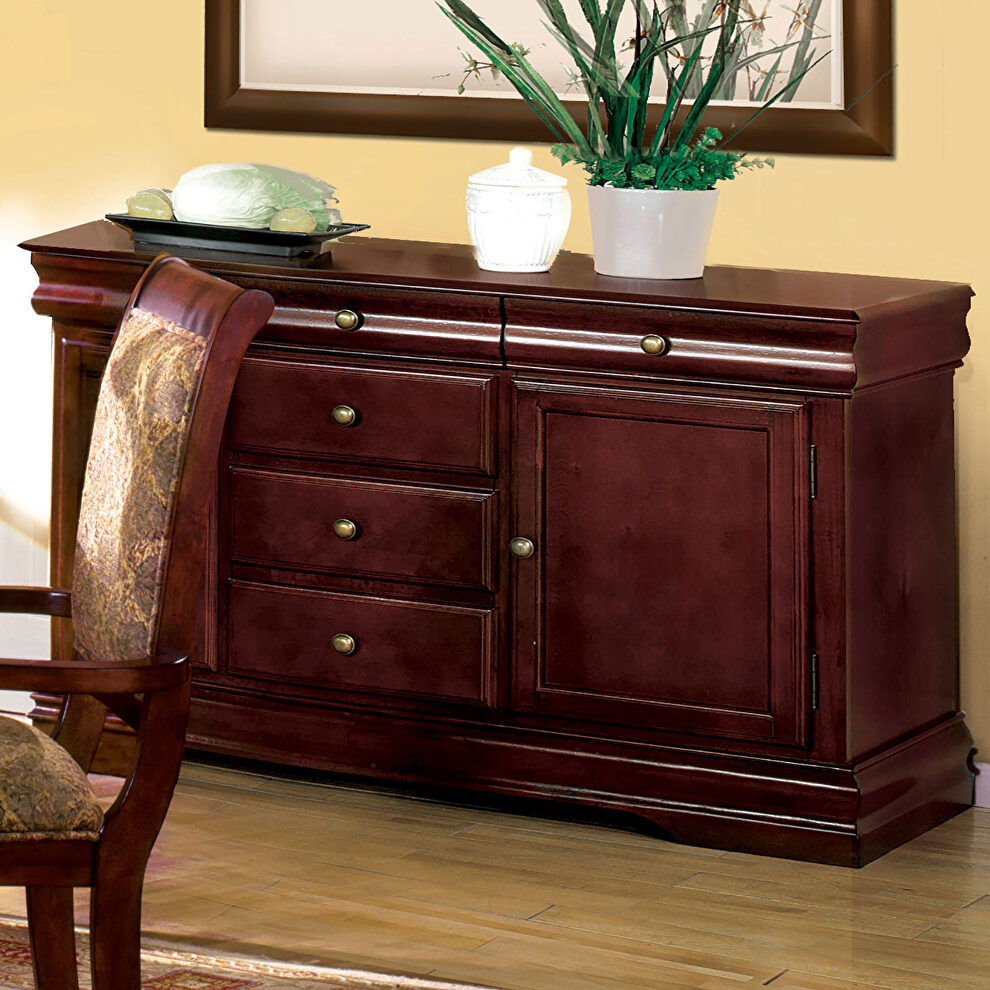 Antique cherry finish transitional server by Furniture of America