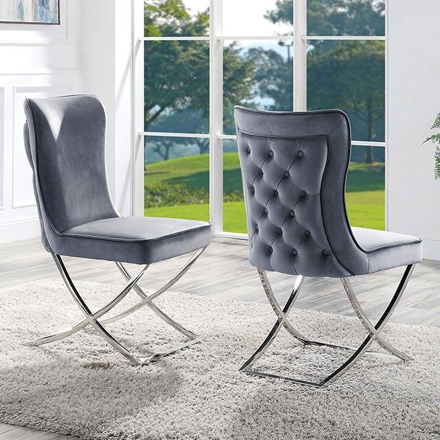 Metal construction dining chair by Furniture of America