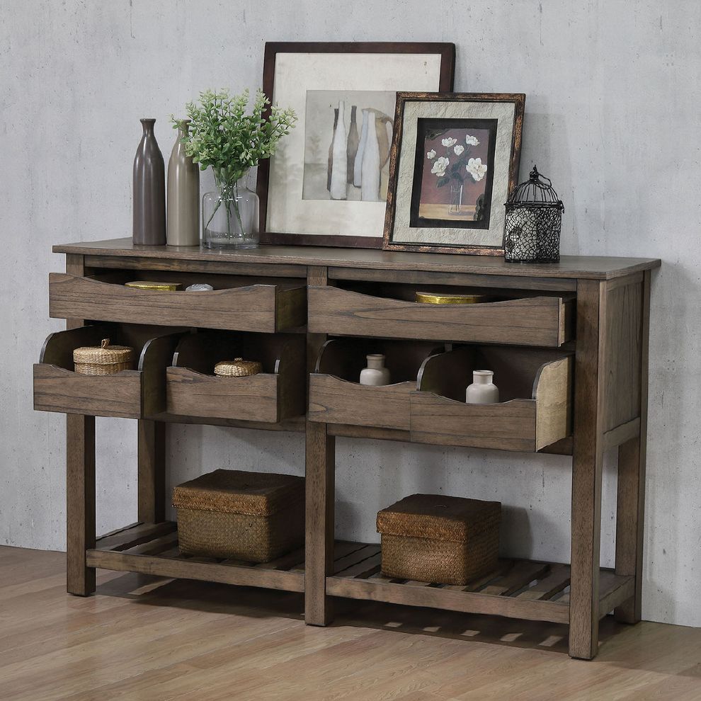 Light oak wood server by Furniture of America