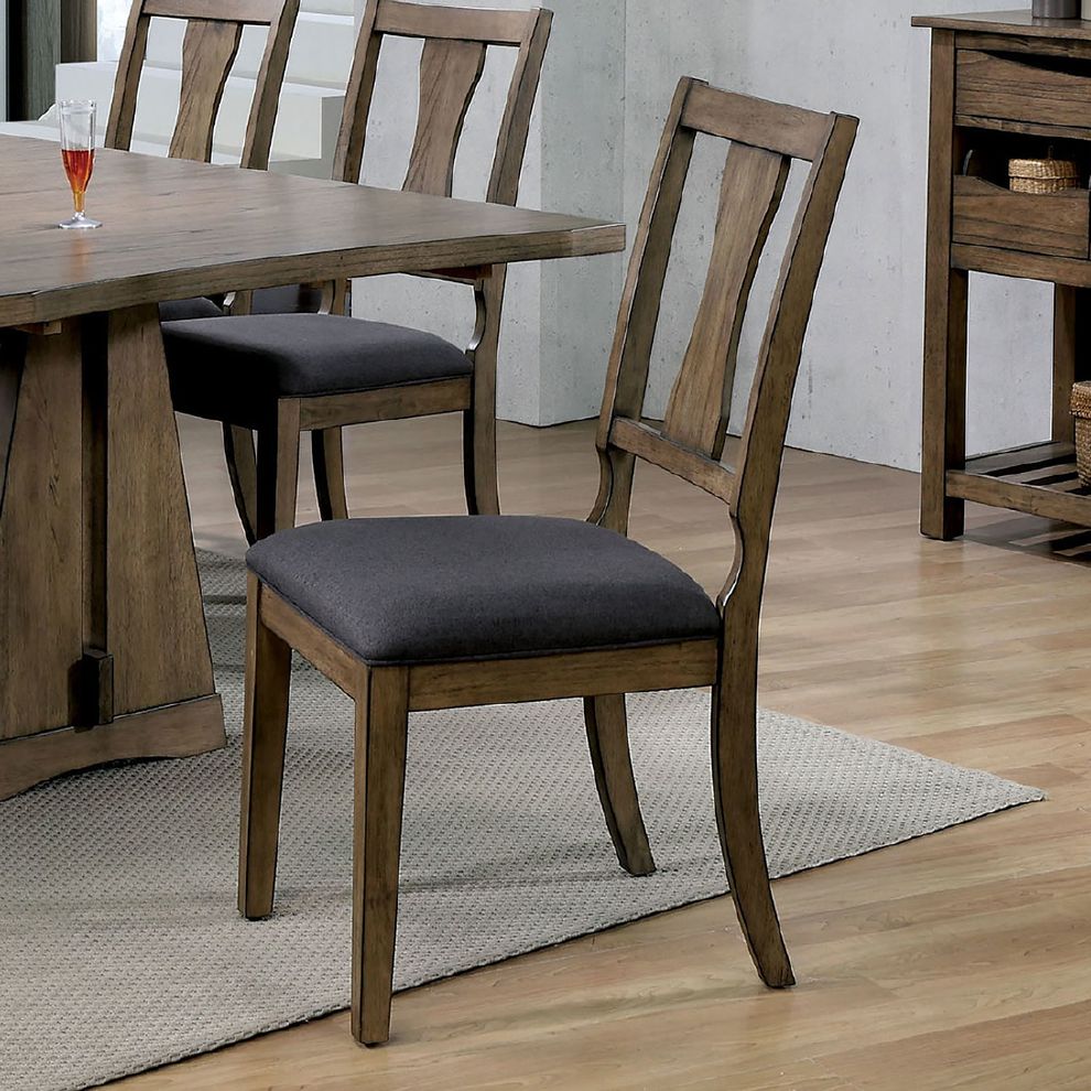 Light oak wood dining chairs by Furniture of America