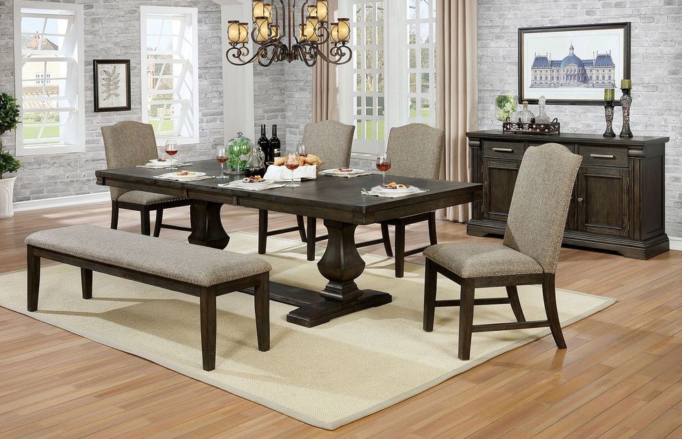 Espresso family size dining table by Furniture of America