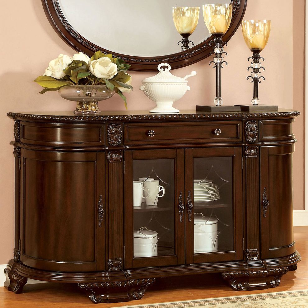 Brown cherry traditional server by Furniture of America
