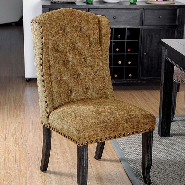 Antique black/gold rustic side chair by Furniture of America