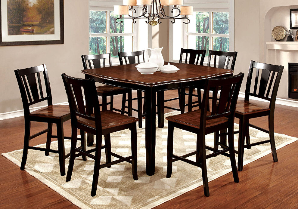 Black/ cherry transitional counter ht. table w/ leaf by Furniture of America