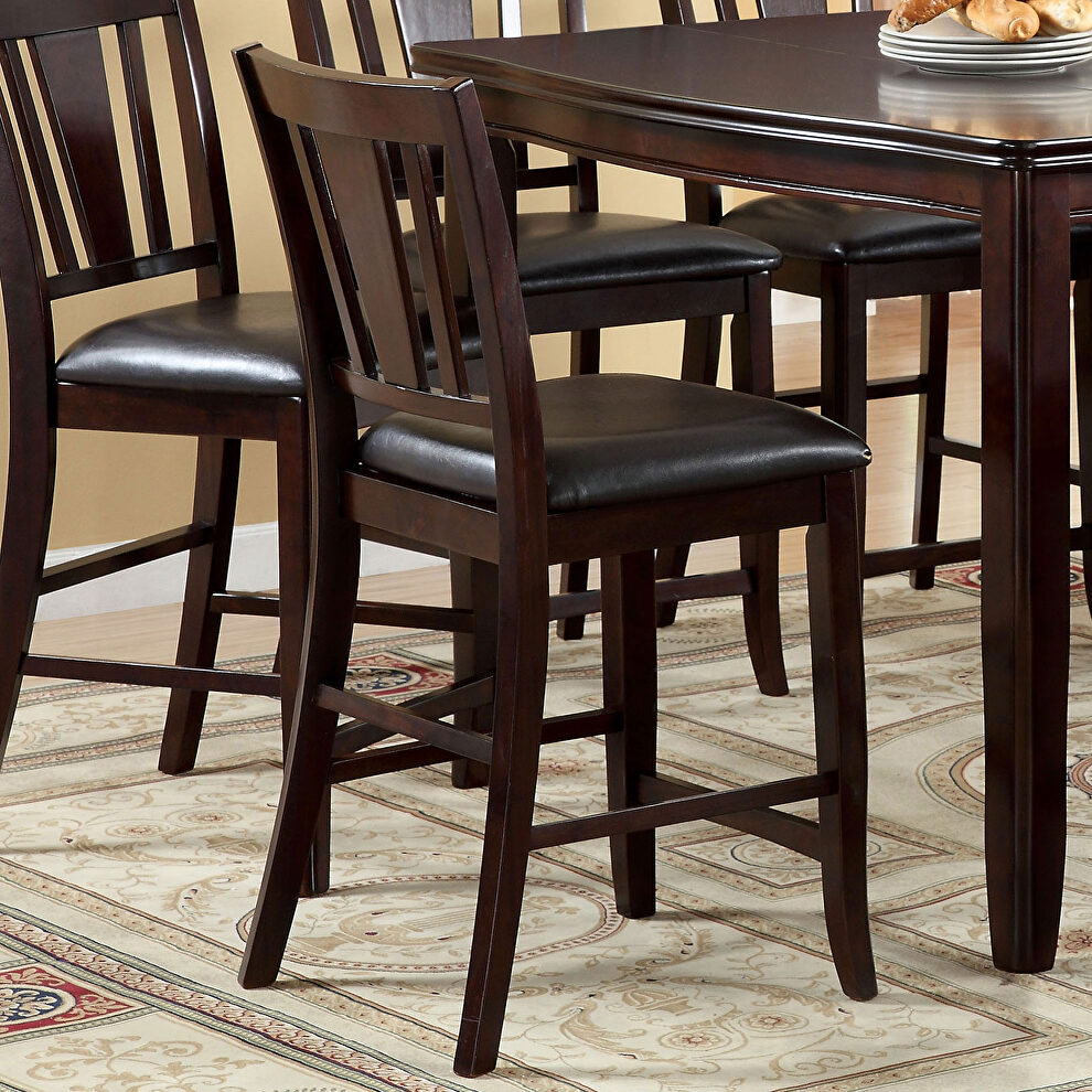 Espresso finish transitional counter ht. chair by Furniture of America