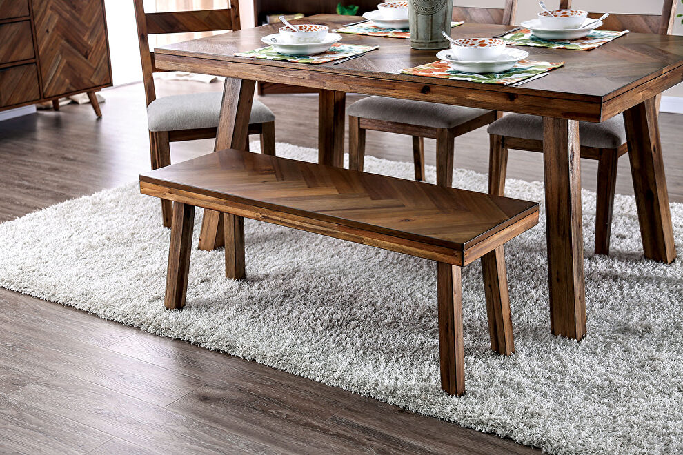 Light oak transitional bench by Furniture of America