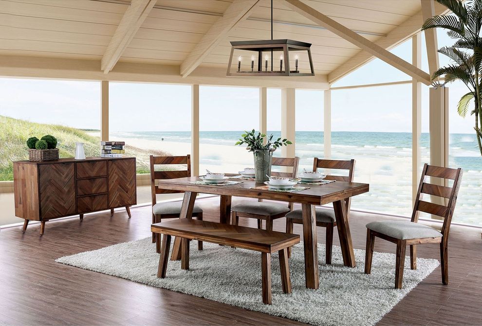 Light Oak Transitional Dining Table by Furniture of America