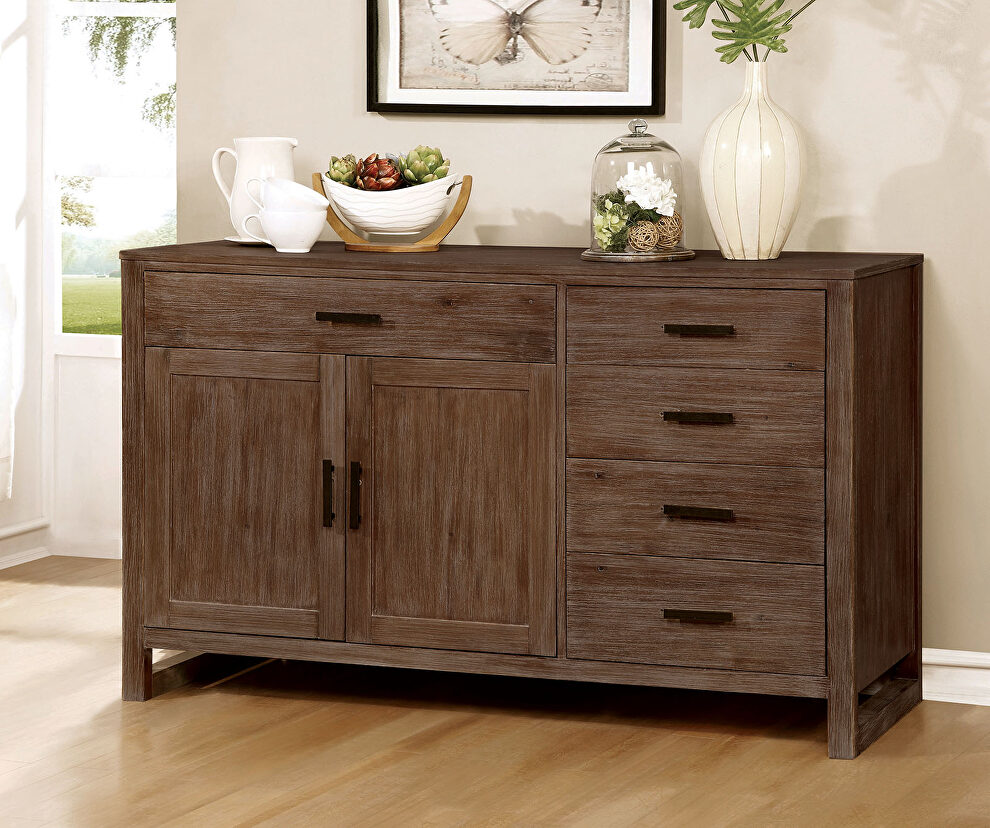 Dark oak finish solid wood server by Furniture of America
