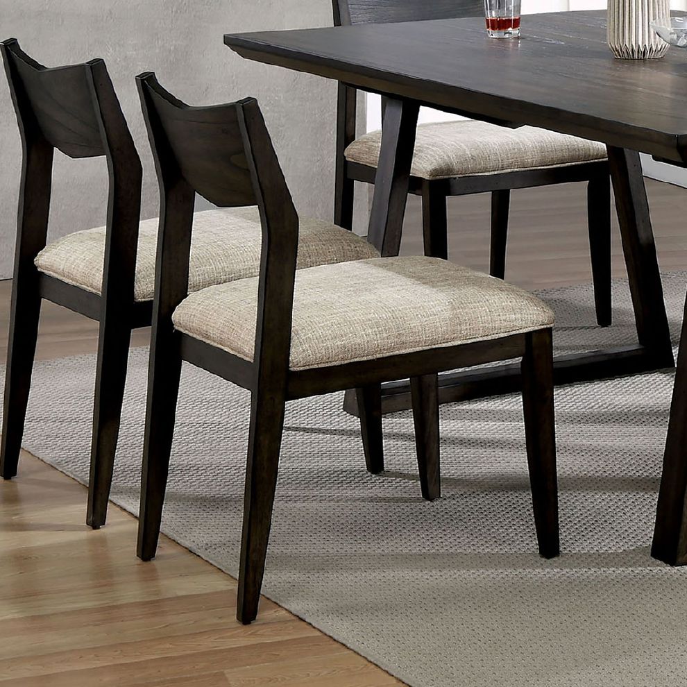 Dark walnut casual style dining chair by Furniture of America