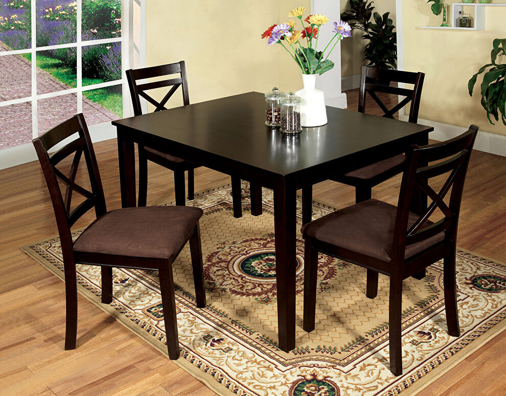 Espresso transitional 5 pc. dining table set by Furniture of America