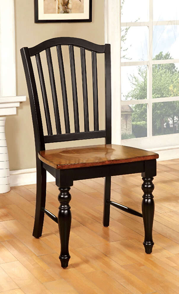 Black/ antique oak cottage dining chair by Furniture of America