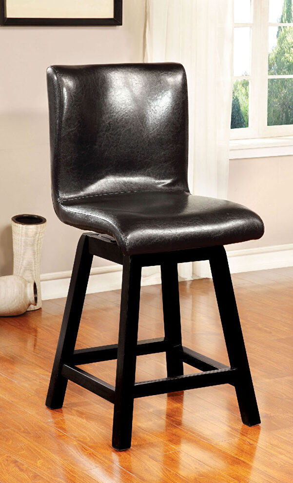 Black finish contemporary counter ht. chair by Furniture of America