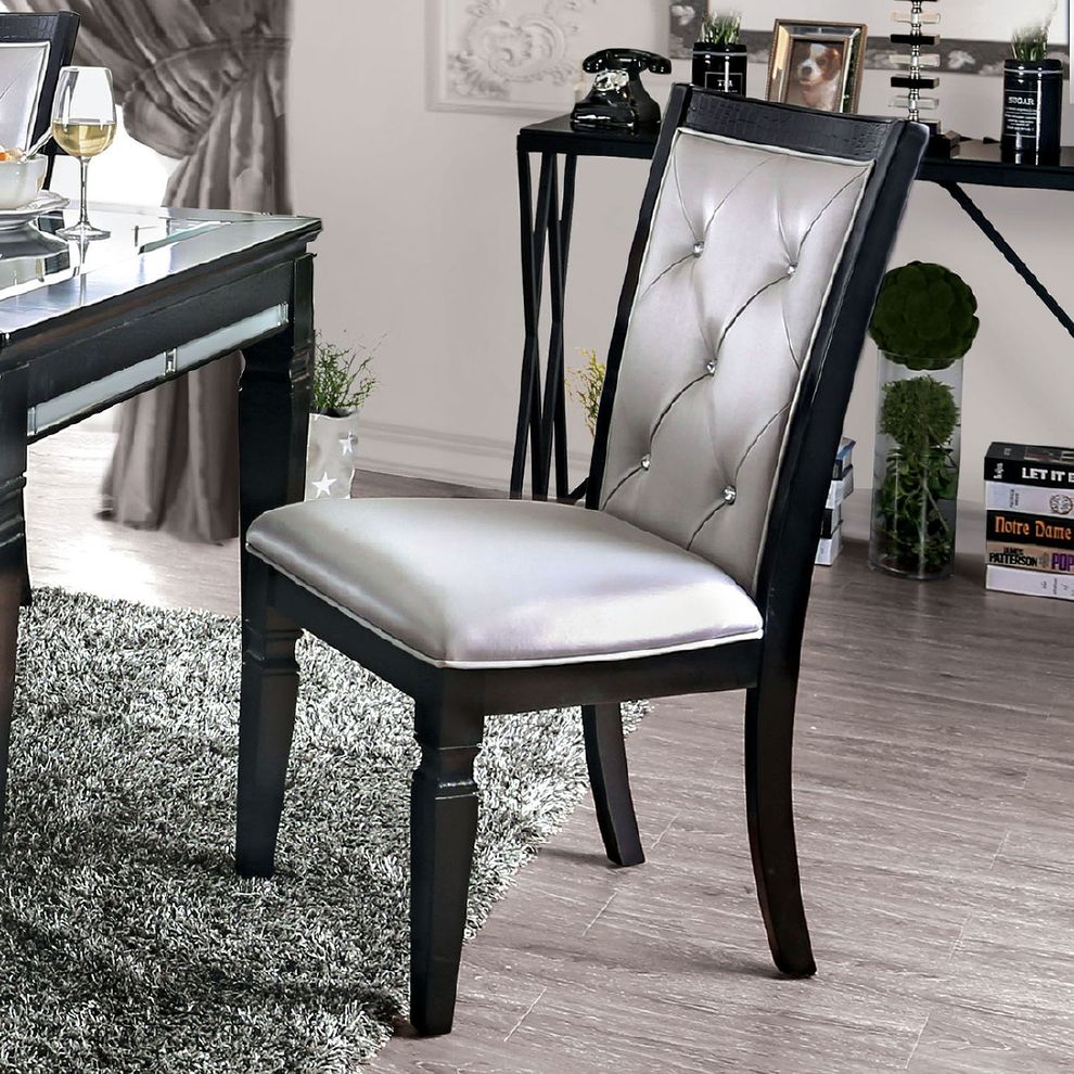 Black/Silver Contemporary Dining Chair by Furniture of America