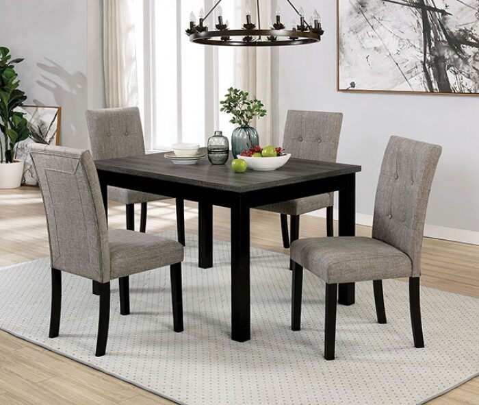 Black/ gray finish 5 pc. dining set by Furniture of America