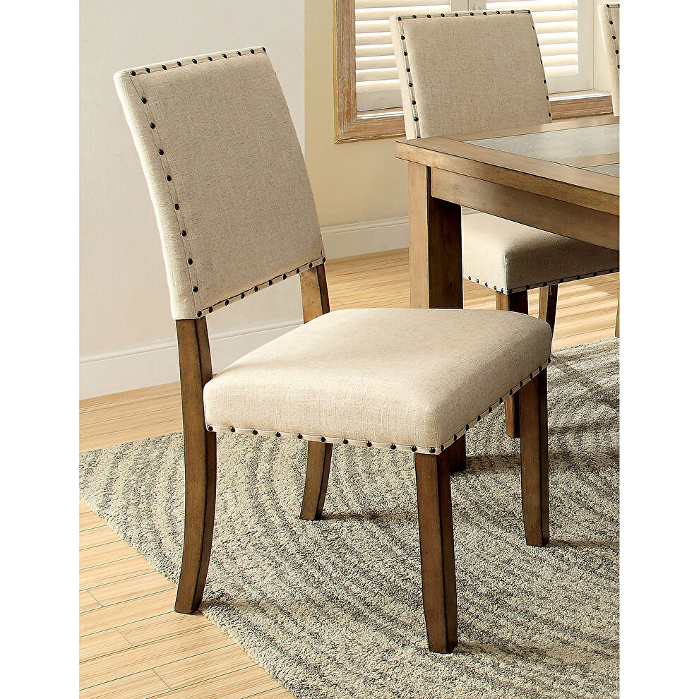 Natural tone industrial dining chair by Furniture of America