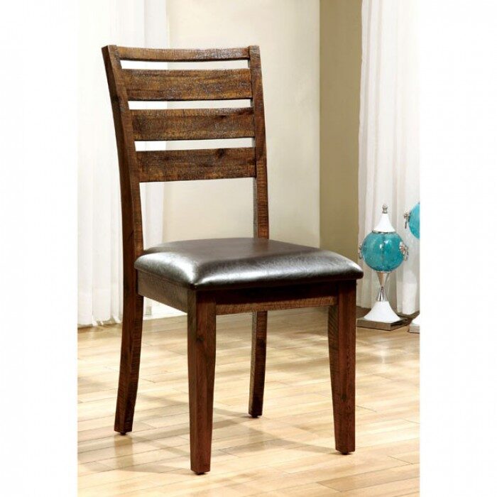 Dark oak finish transitional side chair by Furniture of America