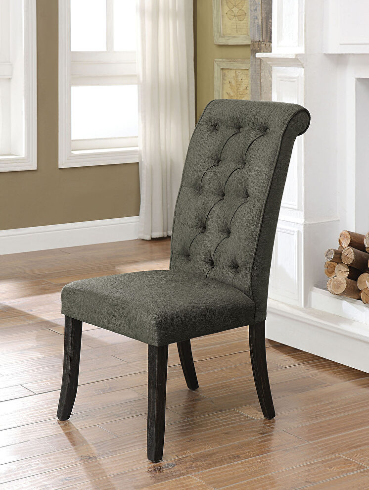 Gray/antique black rustic side chair by Furniture of America