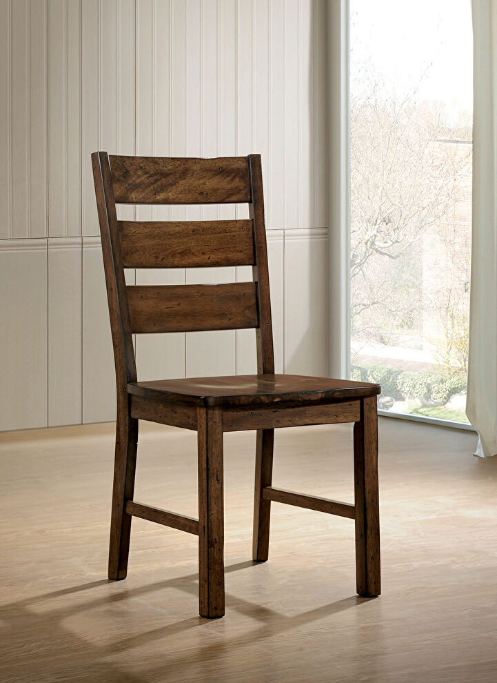 Walnut finish casual style industrial dining chair by Furniture of America