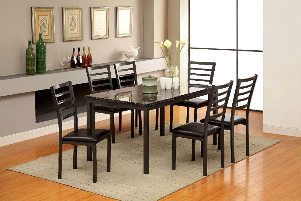 Faux marble top transitional dining table by Furniture of America