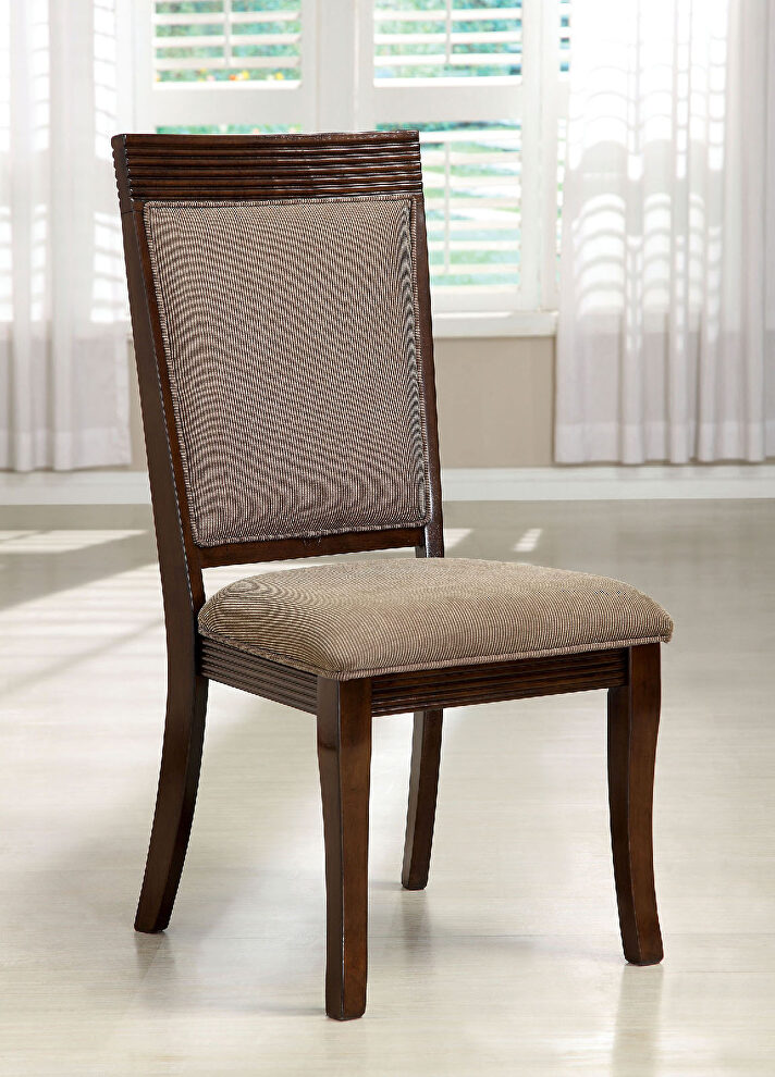 Walnut contemporary dining chair by Furniture of America