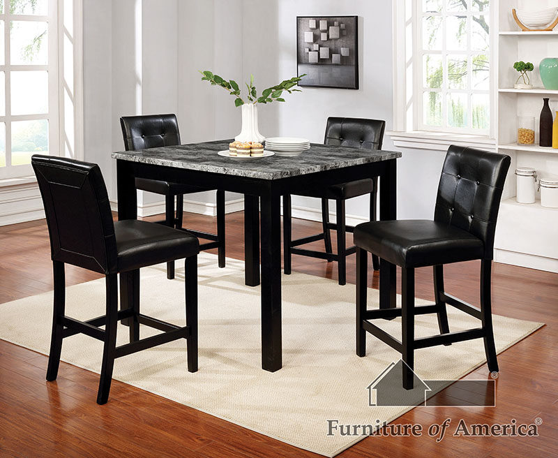 Gray/black contemporary 5 pc. counter ht. set by Furniture of America