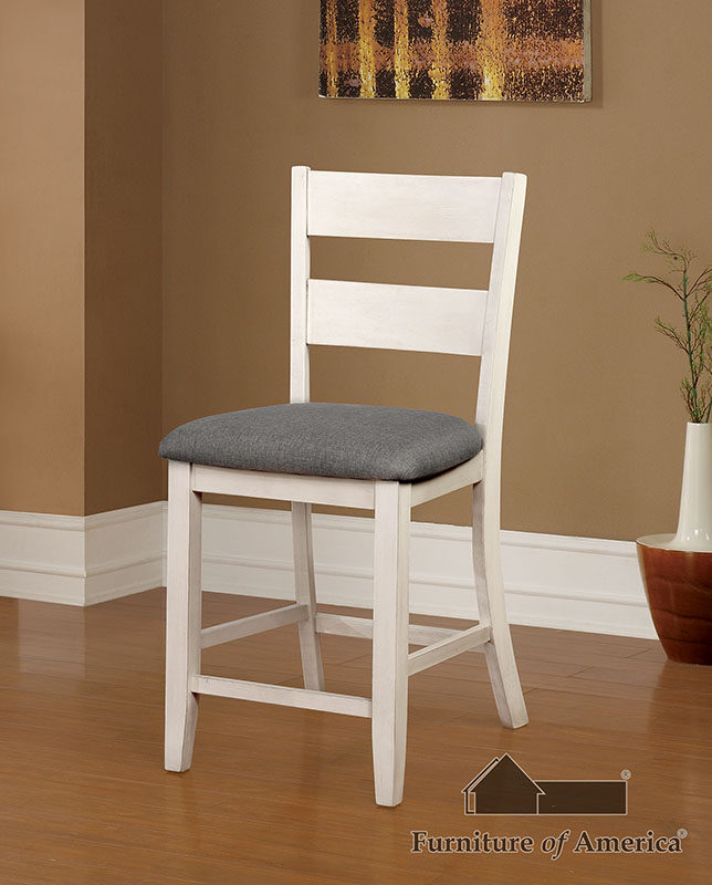 Gray padded fabric seat counter ht. chair by Furniture of America