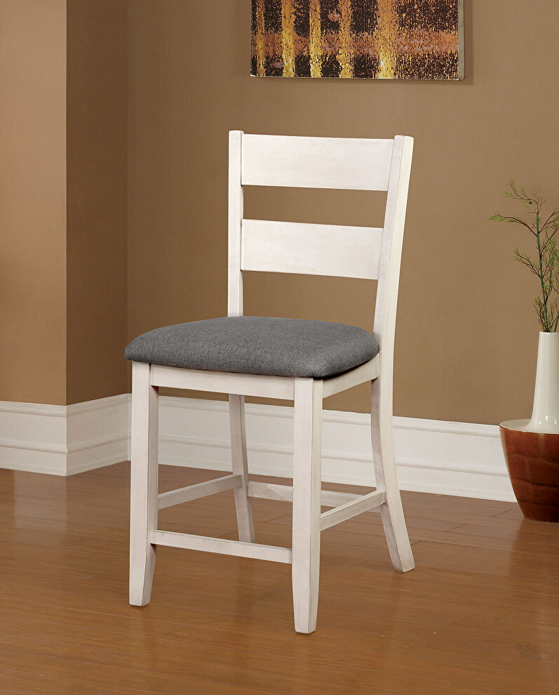 White/gray transitional dining chair by Furniture of America