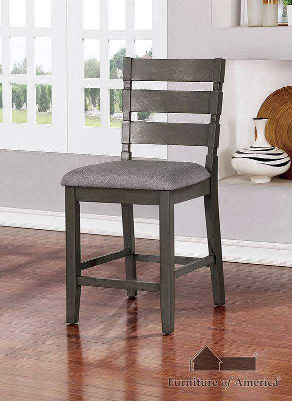 Light gray padded seat counter ht. chair by Furniture of America