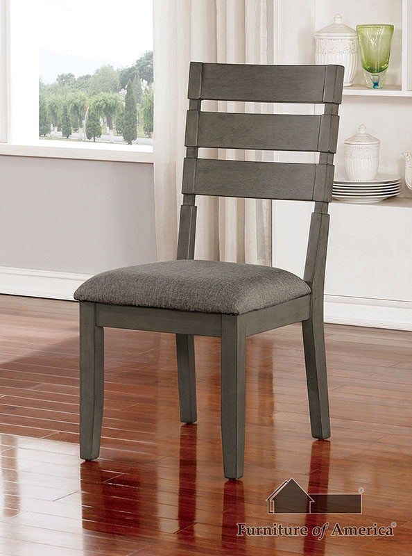 Gray finish transitional dining chair by Furniture of America