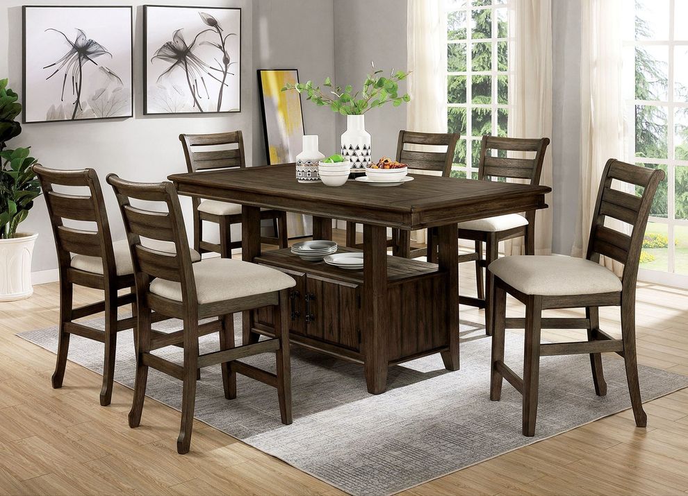 Light Walnut Transitional Pub Style Dining Table by Furniture of America