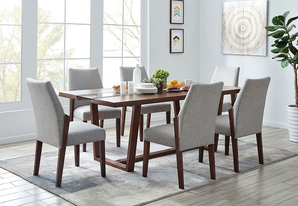 Dark oak / LED modern dining table by Furniture of America