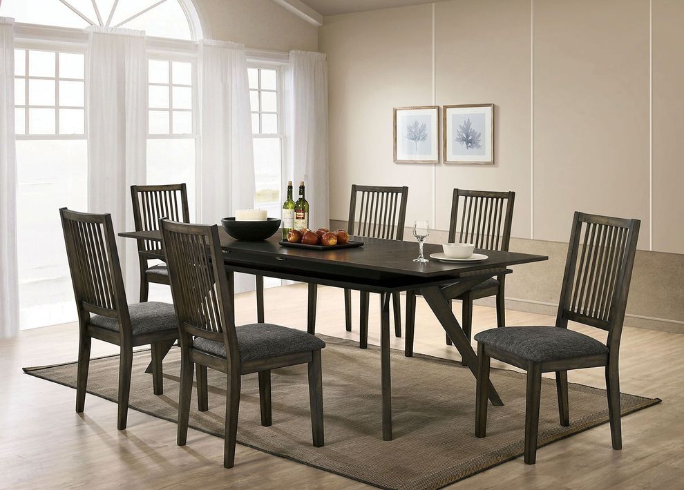Gray mid-century modern dining table by Furniture of America