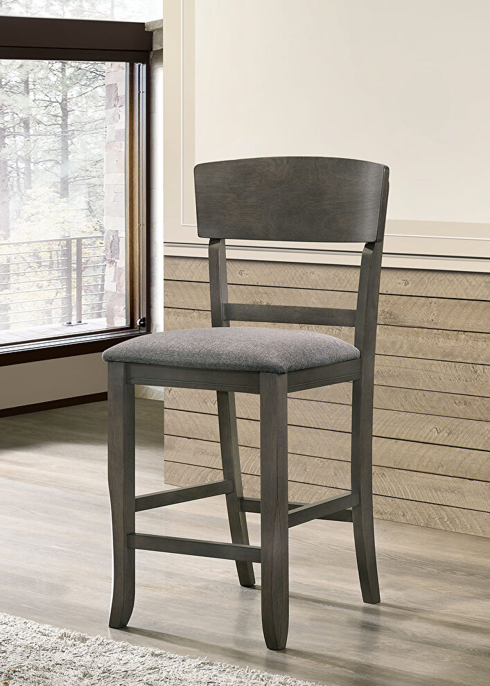 Gray padded seat counter height chair by Furniture of America