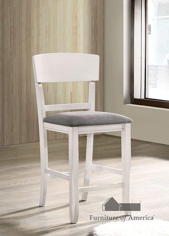 White/ gray padded seat counter height chair by Furniture of America