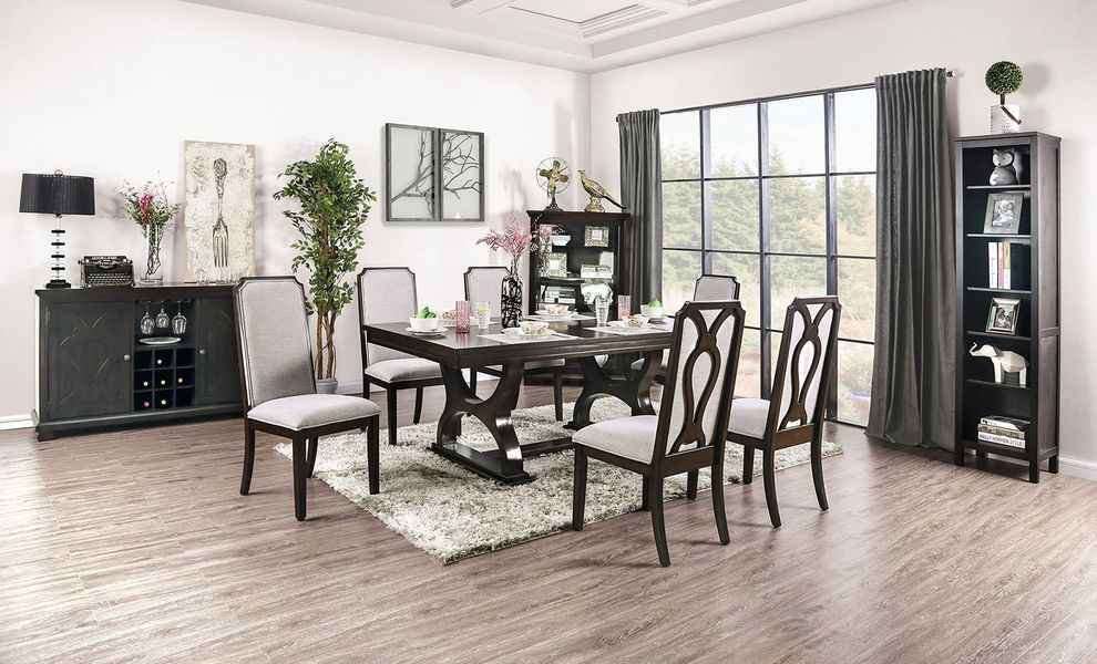 Espresso transitional dining table by Furniture of America