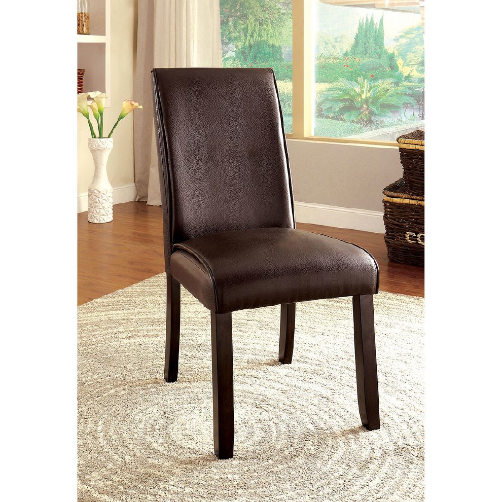 Dark Walnut Contemporary Side Chair by Furniture of America