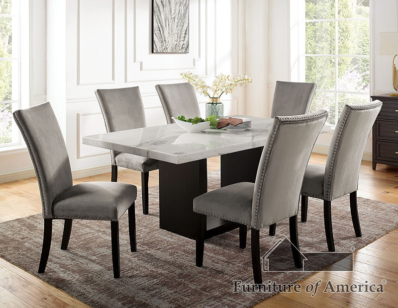 Gorgeous genuine marble top dining table by Furniture of America