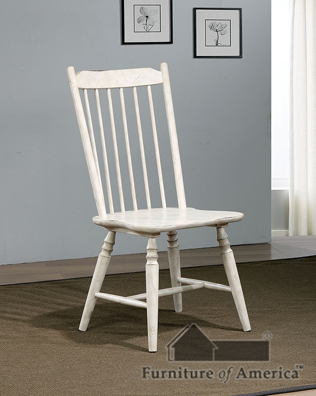 Antique white rustic dining chair by Furniture of America