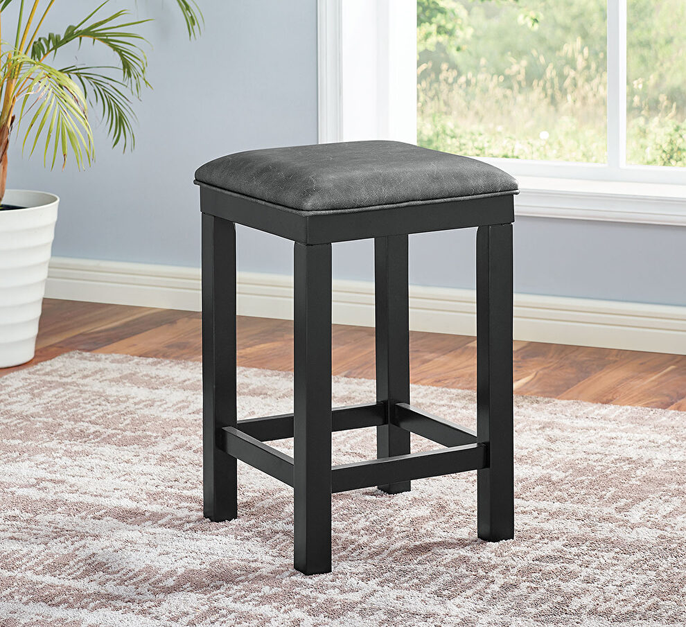 Two-tone dark finish industrial barstool by Furniture of America