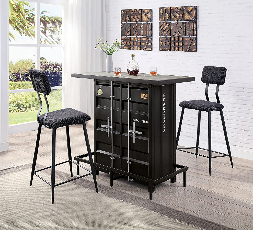 Ship cargo-inspired design bar height table by Furniture of America