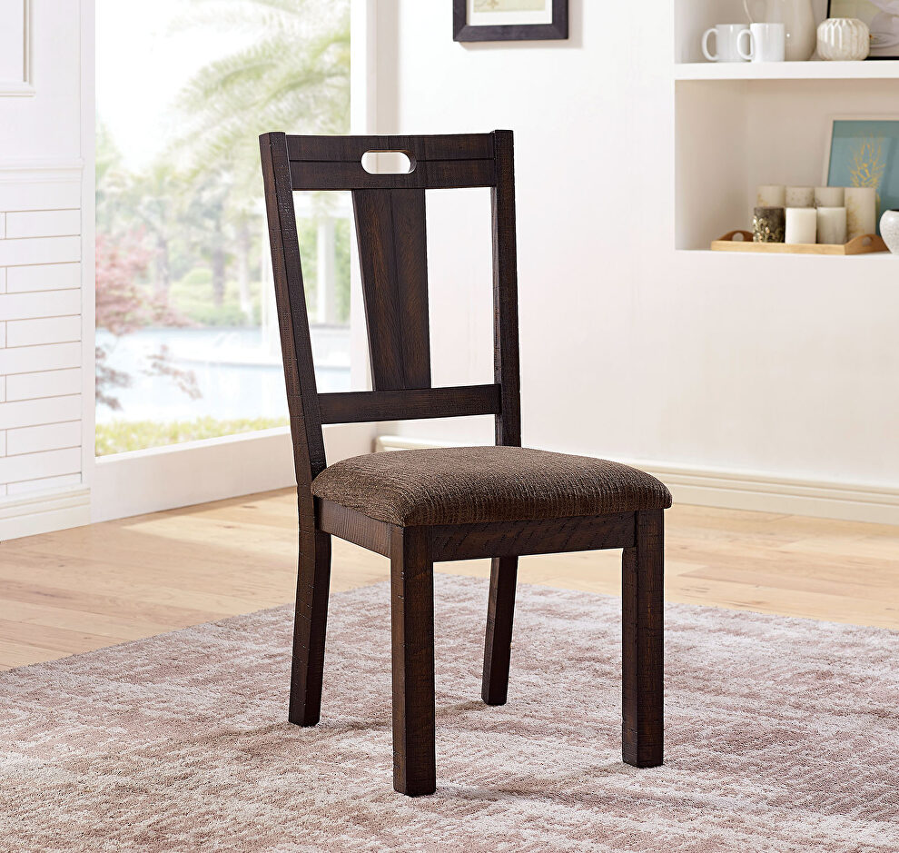 Classic walnut wood grain finish dining chair by Furniture of America
