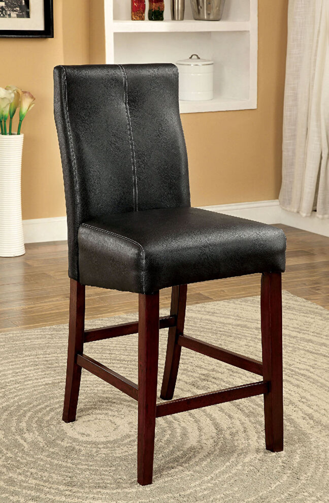 Brown cherry/ black transitional counter ht. chair by Furniture of America