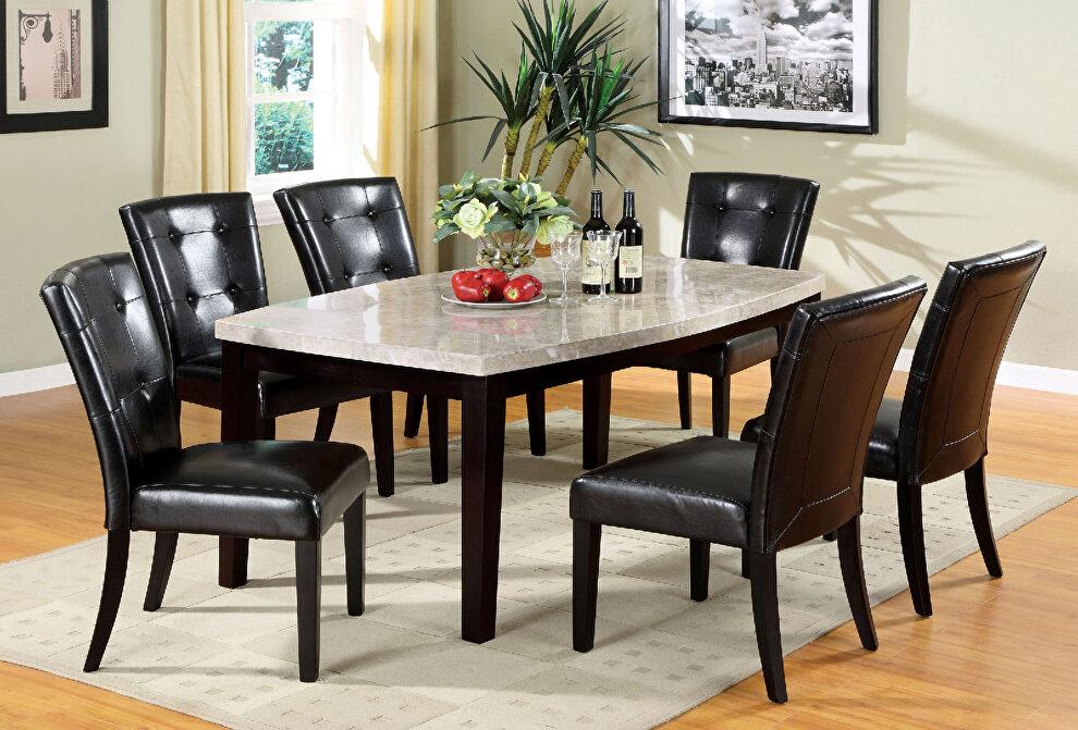 Espresso finish contemporary oval-edge dining table by Furniture of America