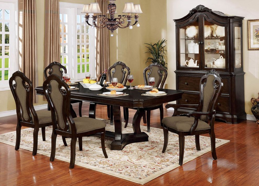 Walnut traditional style family size dining table by Furniture of America