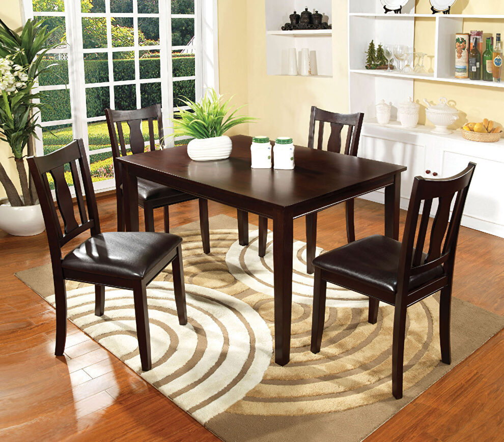 Espresso transitional 5 pc. dining table set by Furniture of America