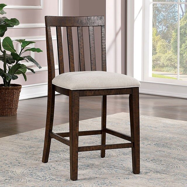 Rustic oak finish counter height chair by Furniture of America