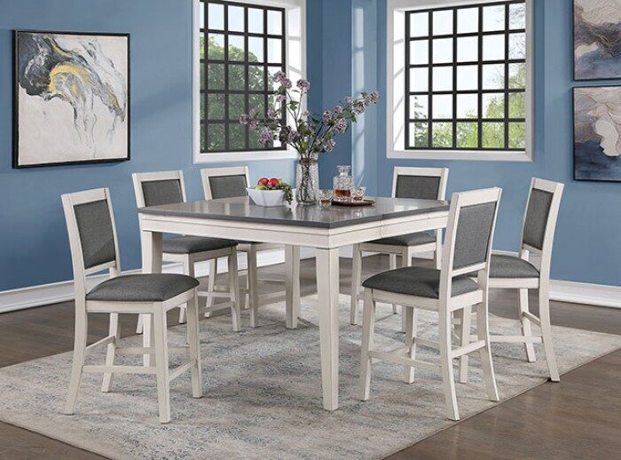 Counter height table in white/gray finish by Furniture of America
