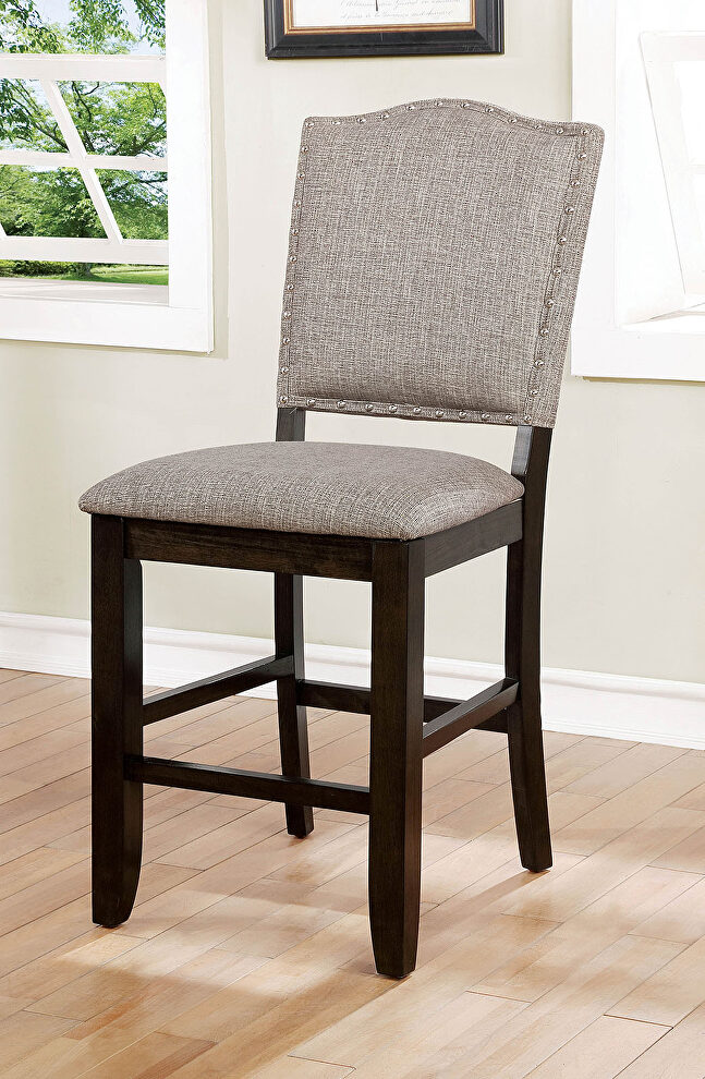 Dark gray fabric upholstery counter ht. chair by Furniture of America