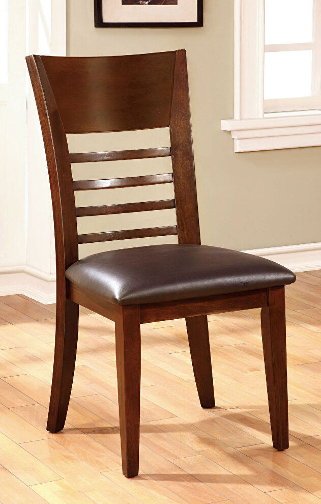 Brown cherry/ espresso transitional dining chair by Furniture of America