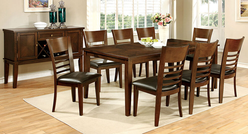 Brown/ cherry transitional dining table w/ leaf by Furniture of America